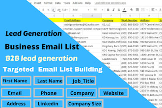 do linkedin b2b lead generation, prospect list, and email list building