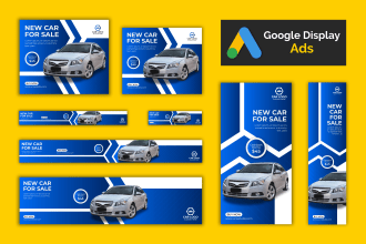 design amazing google display ads banner or adwords display ads, website banner