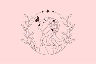 design feminine hand drawn logo design