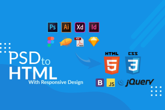 convert psd to html responsive psd to bootstrap figma to html professionally