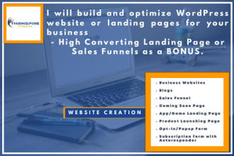 design wordpress website, blog, landing page, form