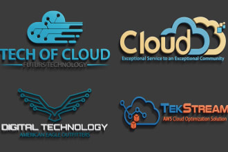 design unique creative cloud, software, and technology logo