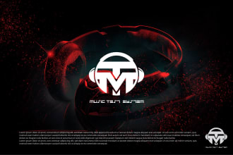 do unique monogram, artist, band, edm, dj music text logo