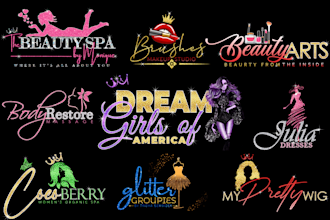 do beautiful feminine glitter luxury logo within 24 hours
