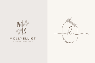 design beautiful hand drawn botanical boho logo design