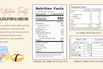 love to calculate and create nutrition facts label