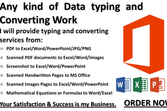 type or convert data from pdf to doc,xls, ppt,html,text,jpg