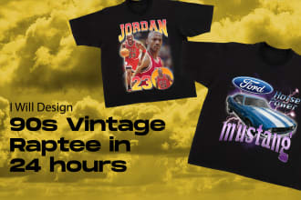 design 90s vintage raptee in 24 hours