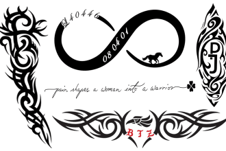 design minimalist, traditional, tribal tattoo in a 24 hour