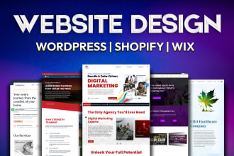 provide professional website design services on wordpress, shopify, and wix