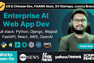build full stack ai web apps using django wagtail fastapi react aws as developer