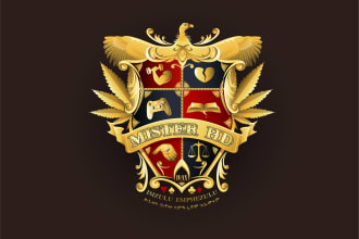 do shield coat of arms family crest vintage logo design