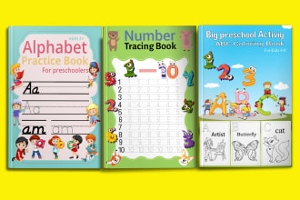create kids coloring book cover interior design for KDP