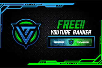 design super cool gaming logo and free banner for youtube