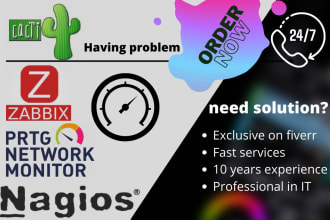 fix nagios, zabbix, prtg, cacti deployment and networking