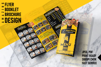 create food, gym, event, church, or business flyer design