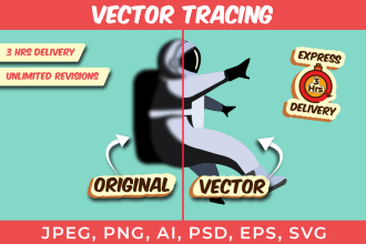 do manual vector tracing, raster to vector, vector illustration