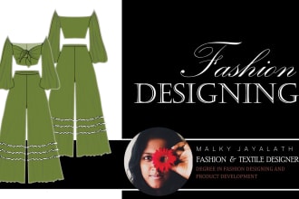 do garment designing with technical sketch