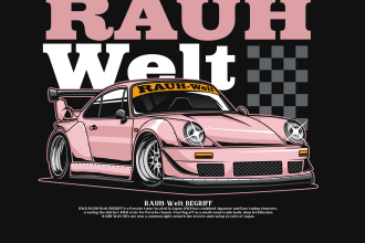 draw amazing car illustration for your apparel merchandise