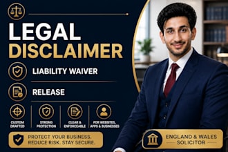 prepare custom legal disclaimer, liability waiver, release