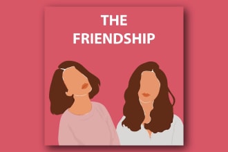 illustrate unique minimalist portrait based podcast covers