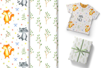 create cute watercolor seamless patterns