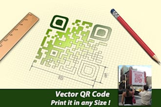 create vector qr code with your logo, print any size