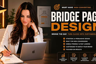 design a stunning high converting affiliate bridge page or landing page design