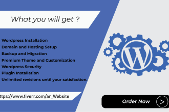 fix wordpress issue , domain transfer , hosting setup , wordpress help