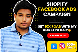 setup and manage your shopify facebook ads campaign and instagram ads