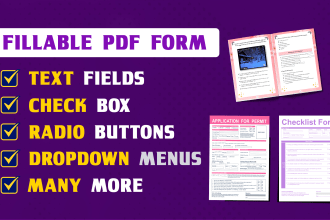 create fillable pdf form or fillable pdf design