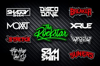 do topnotch typography custom dj, music band, producer or any business logo