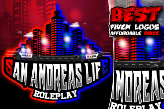 do fivem roleplay logo design and server banner for  discord