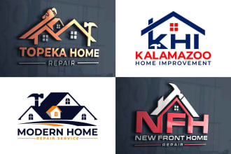 design real estate, home repair, roofing, remodeling, handyman logo
