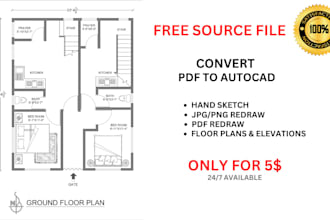 draw an architectural floor plan by autocad