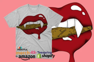 create attractive graphic t shirt design for merch by amazon