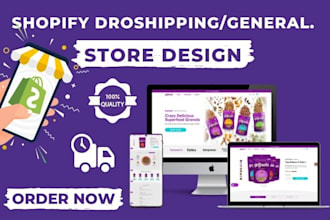 build a shopify ecommerce website or one product dropshipping store