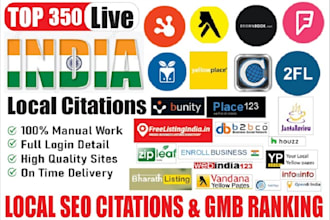 do 350 india local citations and directory submission for local SEO