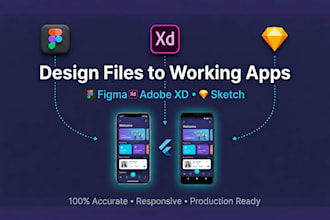 convert figma or adobe xd design to a flutter app code
