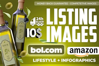 make listing images for bol, amazon, shopify, with lifestyle, infographic