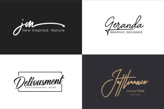 design elegant luxury font and signature logo