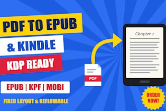 convert pdf to epub, kindle kpf, fixed layout ebook, children book formatting