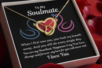 do eye catching shineon jewelry or necklace message card design