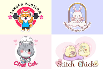create a cute kawaii logo for your business