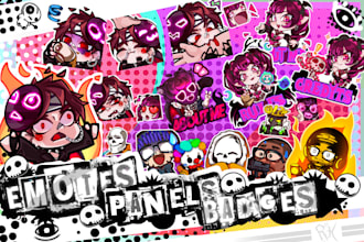 draw you a cute funny emotes or panels