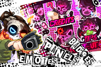 draw you cool emotes or badges or panels or stickers
