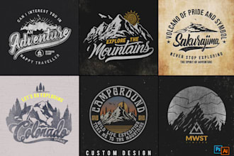 design vintage ,typography, lettering and outdoor t shirt
