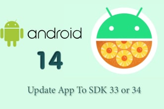 update your android sdk to API level 33 or 34