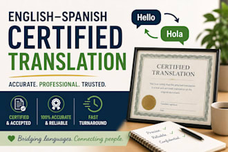 translate english to spanish, certified translation