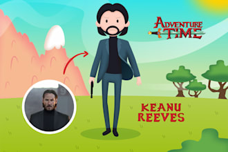 draw you or pets in adventure time style